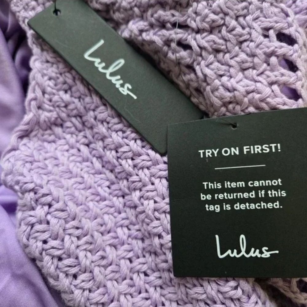 Lulu’s purple lilac Crochet Dress. Size M. - Picture 3 of 8